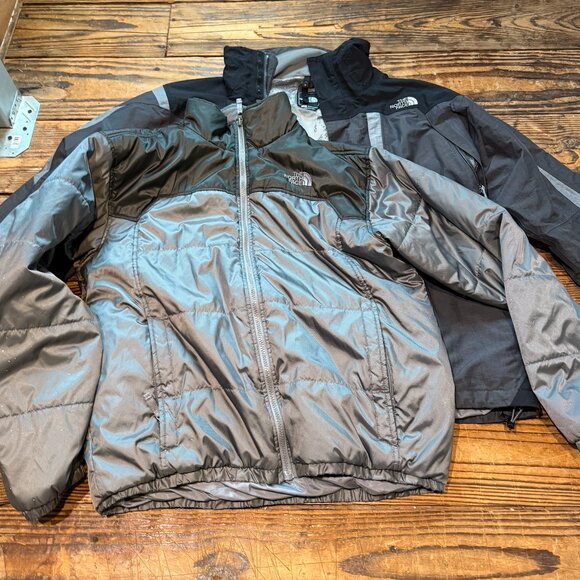 North Face HyVent Triclimate 3-IN-1 SKI JACKET Mens Large Black Gray Vintage Y2K - Picture 1 of 16